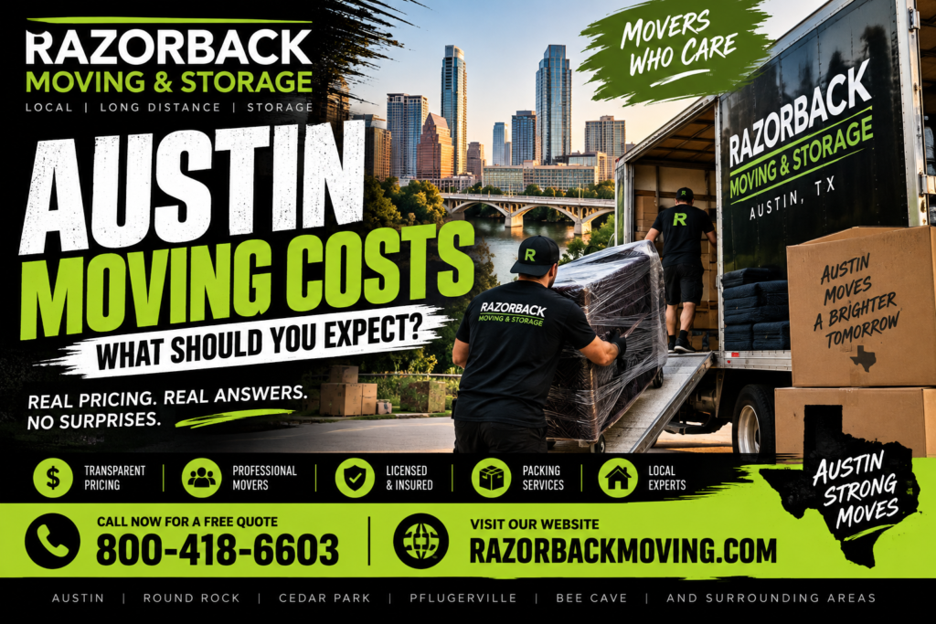Austin moving costs – Razorback Moving & Storage professional movers in Austin TX