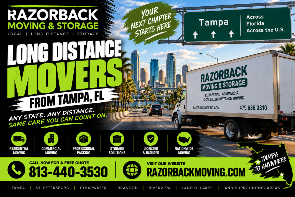 Long distance movers Tampa FL – Razorback Moving & Storage
