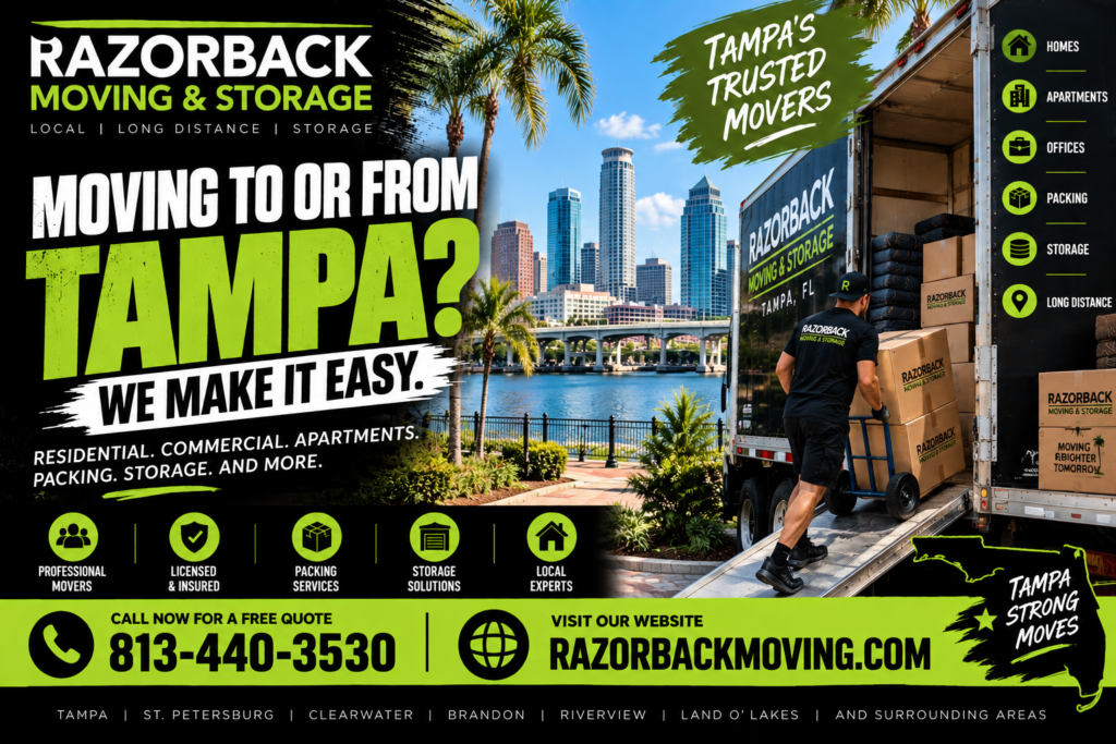 Moving to Tampa FL – Razorback Moving & Storage Tampa movers