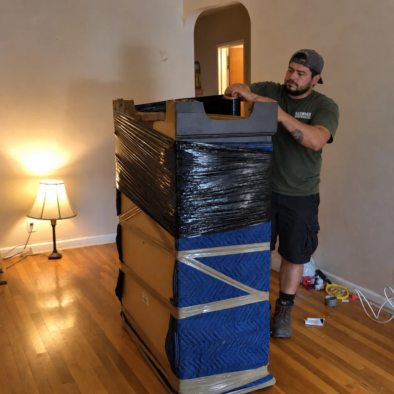 Razorback mover protecting furniture